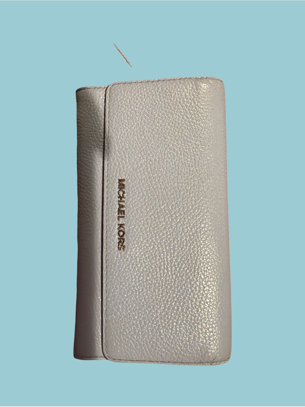 Michael Kors Pebbled Leather Wallet in Pale Gray